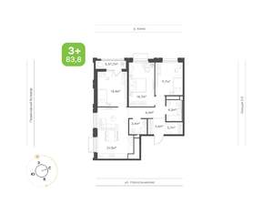 3-к квартира, вторичка, 85м2, 21/24 этаж