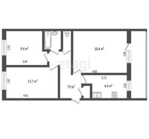 1-к квартира, вторичка, 29м2, 3/5 этаж