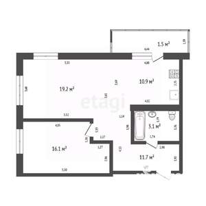 2-к квартира, вторичка, 63м2, 5/17 этаж