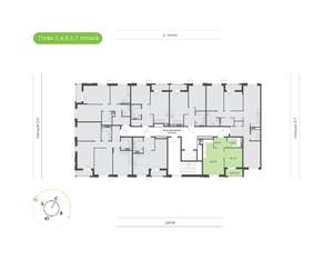1-к квартира, вторичка, 41м2, 6/9 этаж