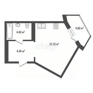 Студия квартира, вторичка, 32м2, 20/25 этаж