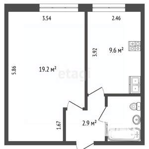 1-к квартира, вторичка, 35м2, 5/12 этаж