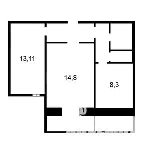 2-к квартира, вторичка, 50м2, 6/9 этаж
