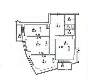 3-к квартира, вторичка, 95м2, 7/24 этаж