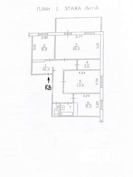 3-к квартира, вторичка, 78м2, 1/5 этаж