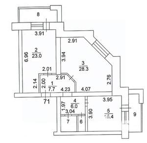 2-к квартира, вторичка, 92м2, 6/9 этаж