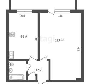 1-к квартира, вторичка, 36м2, 20/1 этаж