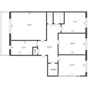 4-к квартира, вторичка, 73м2, 4/5 этаж