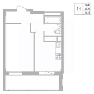 1-к квартира, вторичка, 36м2, 10/25 этаж