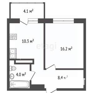 1-к квартира, вторичка, 40м2, 15/24 этаж