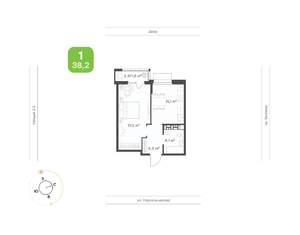 1-к квартира, вторичка, 38м2, 3/16 этаж