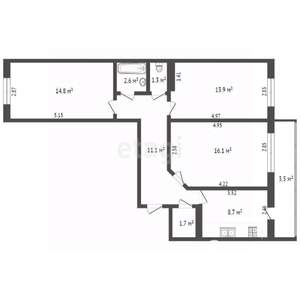 3-к квартира, вторичка, 77м2, 6/10 этаж