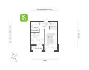 1-к квартира, вторичка, 37м2, 15/20 этаж