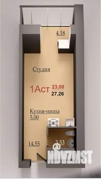 Студия квартира, вторичка, 27м2, 2/15 этаж