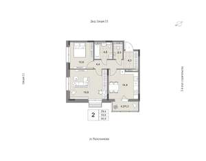 2-к квартира, вторичка, 61м2, 11/14 этаж
