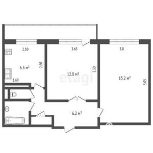 2-к квартира, вторичка, 45м2, 5/5 этаж