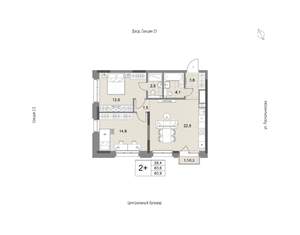 2-к квартира, вторичка, 64м2, 4/21 этаж