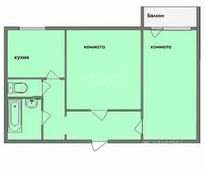 2-к квартира, вторичка, 50м2, 8/9 этаж