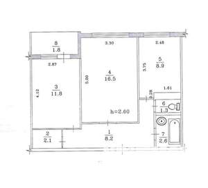 2-к квартира, вторичка, 51м2, 1/9 этаж