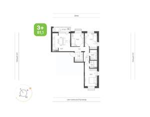 3-к квартира, вторичка, 81м2, 6/9 этаж