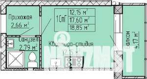 Студия квартира, строящийся дом, 19м2, 14/19 этаж