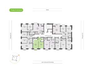 1-к квартира, вторичка, 39м2, 3/9 этаж