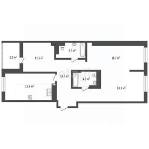 3-к квартира, вторичка, 88м2, 6/7 этаж