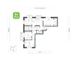 3-к квартира, вторичка, 85м2, 9/9 этаж
