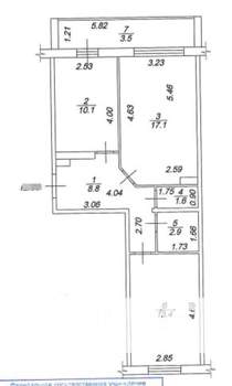 2-к квартира, вторичка, 57м2, 5/10 этаж