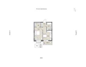 1-к квартира, вторичка, 39м2, 5/9 этаж