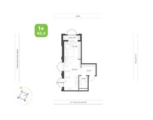 1-к квартира, вторичка, 45м2, 3/24 этаж