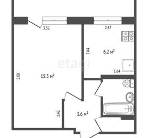 1-к квартира, вторичка, 29м2, 5/5 этаж