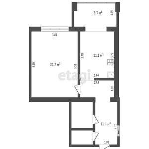 1-к квартира, вторичка, 57м2, 5/5 этаж