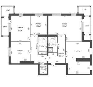 4-к квартира, вторичка, 152м2, 4/5 этаж