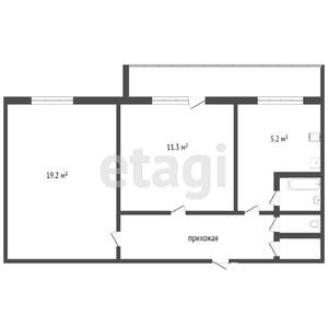 2-к квартира, вторичка, 54м2, 6/9 этаж