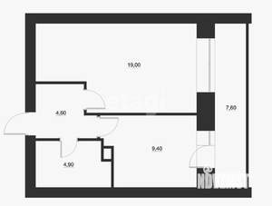 1-к квартира, вторичка, 37м2, 6/12 этаж