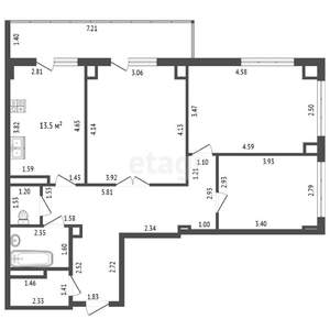 3-к квартира, вторичка, 87м2, 12/25 этаж