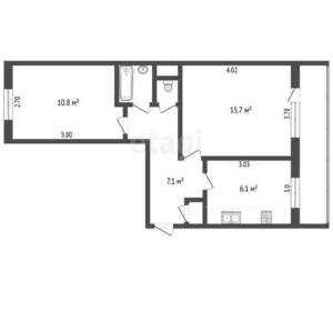 2-к квартира, вторичка, 42м2, 3/5 этаж