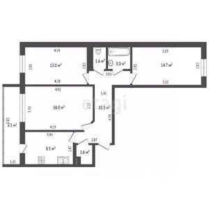 3-к квартира, вторичка, 72м2, 6/10 этаж