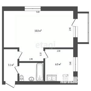 1-к квартира, вторичка, 31м2, 3/4 этаж