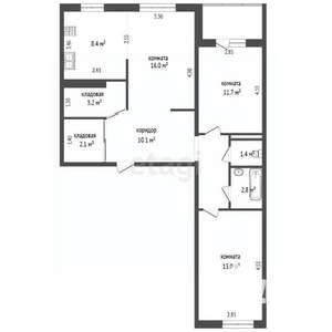 3-к квартира, вторичка, 67м2, 10/10 этаж