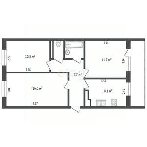 3-к квартира, вторичка, 58м2, 3/5 этаж