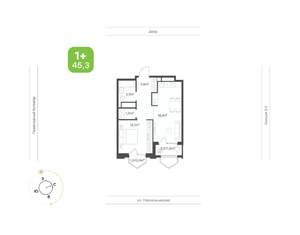 1-к квартира, вторичка, 45м2, 5/24 этаж