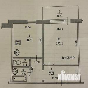 1-к квартира, вторичка, 33м2, 9/10 этаж