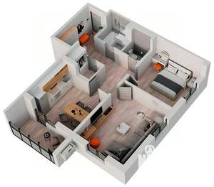 2-к квартира, строящийся дом, 69м2, 16/18 этаж