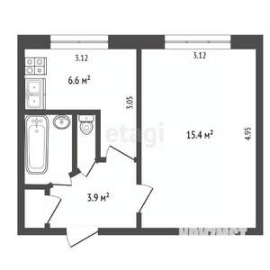 1-к квартира, вторичка, 29м2, 6/9 этаж