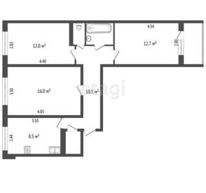 3-к квартира, вторичка, 65м2, 3/10 этаж