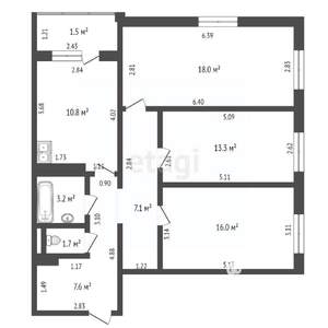 3-к квартира, вторичка, 79м2, 1/10 этаж