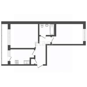 2-к квартира, вторичка, 57м2, 1/9 этаж