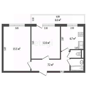 2-к квартира, вторичка, 46м2, 3/5 этаж